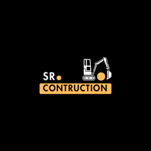 Orange and Black Modern Illustrative Contruction Service Logo